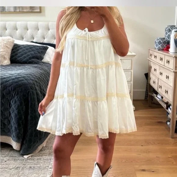 These three boutique white cream babydoll dress - Picture 2 of 5